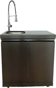 Outdoor - Aussenküche XXL Plus Black Edition (XXL Pro, Schubladenelement, Waschbeckenelement)