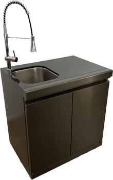 Outdoor - Aussenküche XXL Plus Black Edition (XXL Pro, Schubladenelement, Waschbeckenelement)