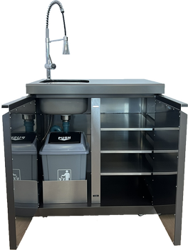 Outdoor - Aussenküche XXL Plus Black Edition (XXL Pro, Schubladenelement, Waschbeckenelement)