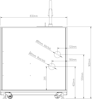 Outdoorkitchen Element Waschbecken Black Edition