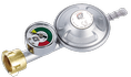 Gasschlauch mit Manometer-Druckregler beidseitig gesteckt CH 30 mbar